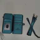 Strapurs Crossbody Wallet Case Compatible with Samsung Galaxy Z Fold 4 with RFID Blocking Card Holder & Pen Holder Slot Soft PU Leather Shoulder Strap Zipper Pocket Purse Fold 4 Phone Case, Blue Green