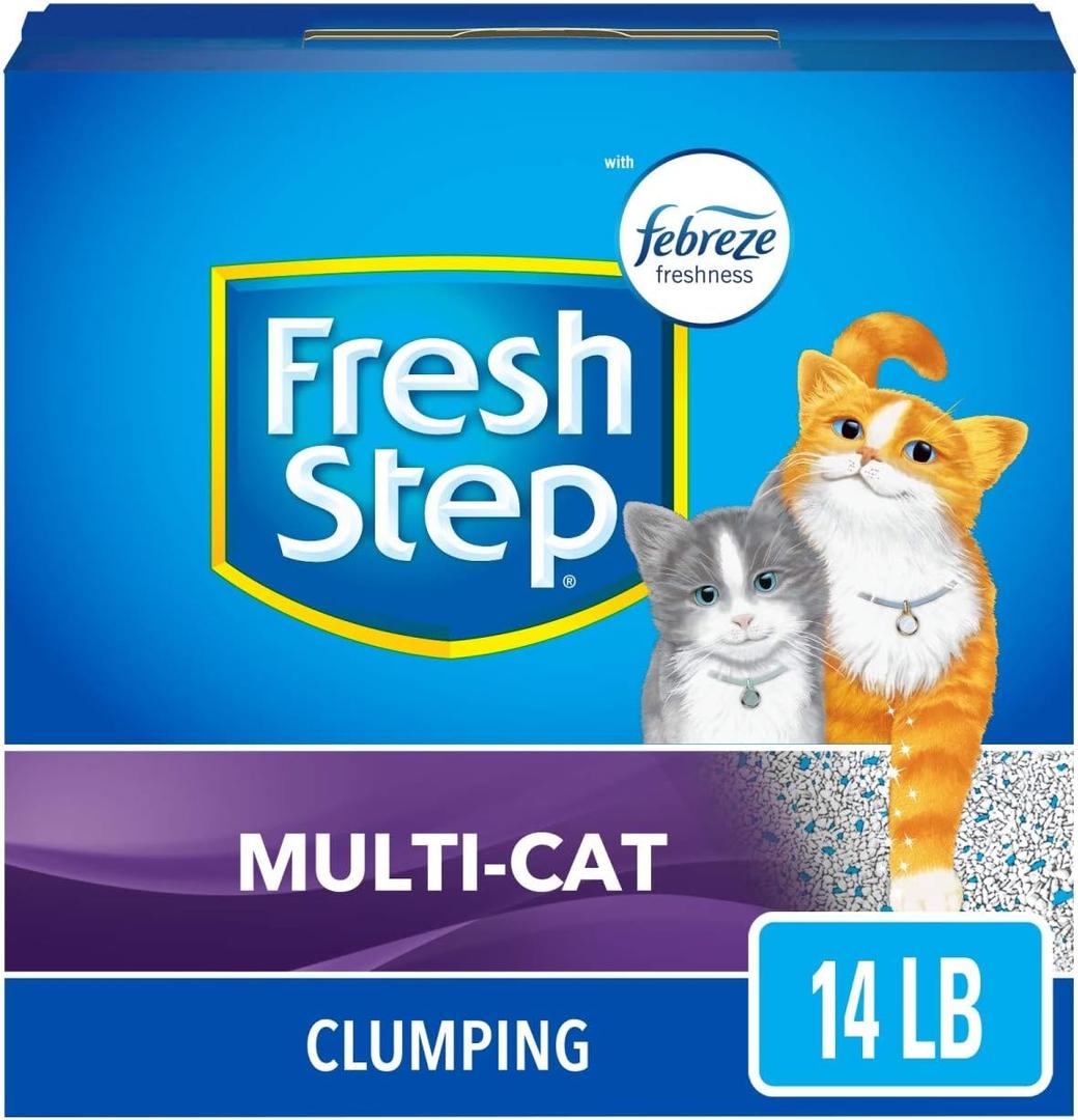 Fresh Step Multi-Cat Extra Strength Scented Litter with the Power of Febreze, Clumping Cat Litter, 14 Pounds 