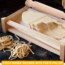 SiliFine Chitarra Cutter Italian Pasta with Rolling Pin Guitar Board Making Tool Pasta Machine for Spaghetti, Lasagna(Wood Color,Wood)