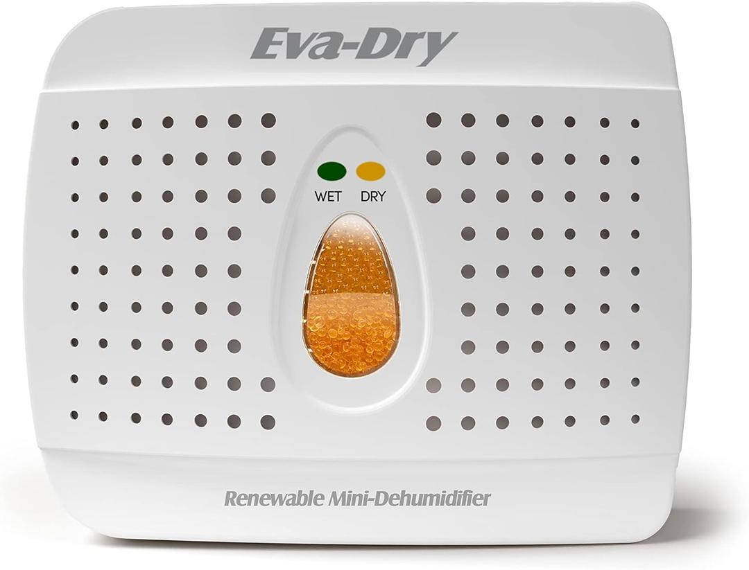 Eva-Dry Wireless Mini Dehumidifier, White (E-333), Works for areas up to 333 cubic feet, 6.25"D x 1.25"W x 4.75"H, Absorbing capacity up to 6oz
