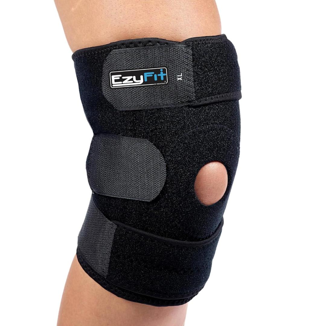 EzyFit Knee Brace XL - Adjustable Support for Arthritis, ACL Meniscus Tear & Knee Pain Relief or Injury Recovery - Plus Dual Side Stabilizers for Men & Women - Extra Large Size - 16" - 24"