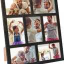 Picture Frame Collage Wall Decor, 4x6 Photos Display - 7 Openings Photo Collage Picture Frame for Tabletop Stand and Wall Mounting Frames Collage Set for Home Lving Room Family Gifts (Black)