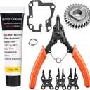 9706529 W11086780 Replacement Gear Parts Compatible with Whirlpool Worm the 9709511 Gasket and 9703680 Circlip & 1.8 Oz Food Grade Grease