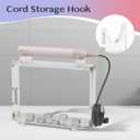 Storage Holder for Dyson Airwrap Attachments - Acrylic Hairdryer Organizer with Cord Hanger, Compatible with Dyson Diffuser, Curlers & Brushes Attachments for Bathroom Vanity and Hairsalon