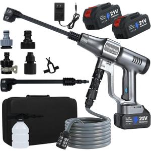 1200PSI Cordless Pressure Wassher Handheld Portable, 24.0Ah Batteries (Gray)