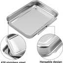 2 x 6 Pack 8.6 Inch Stainless Steel Breading Trays Set, 8.6 x 6 x 1.2 inches with Six Stainless Steel Interlocking Prep Trays for Breading Station, Fish, Meat, Chicken, Oven-Safe