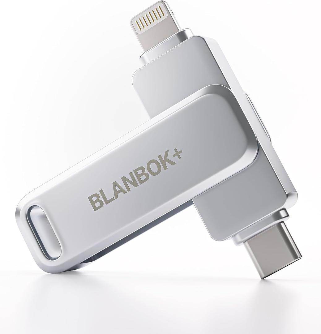 MFi Certified 512GB Flash Drive for iPhone Photo Stick, USB Thumb Drive Memory Stick High Speed USB Drive Photo Storage for iPhone Compatible for iPhone/iPad/Android/PC (Silver)