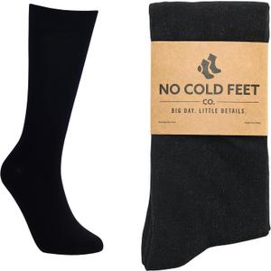 No Cold Feet Mens Neutral Dress Socks Classic Soft Crew Dress Socks, All-Day Comfort for Work, Business or Weddings (Black)