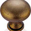 10-Pack Antique Brass Cabinet Knobs, Vintage Round Drawer Knobs for Kitchen Cupboards Dressers, Unique Home Improvement Hardware
