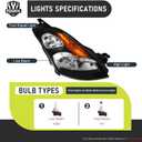 Headlights for 2007-2009 Nissan Altima 4DR Sedan