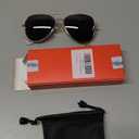 livho Sunglasses for Men Women Aviator Polarized Metal Mirror UV 400 Lens Protection (Gold Black)