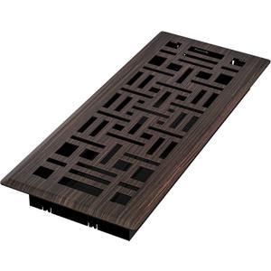 Imperial RG3448 Arts & Crafts Decorative Floor Register, 4 x Oil Rubbed Bronze