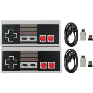 2X 2.4 GHz Wireless Controller Upgraded Turbo Function Build in Rechargeable Battery USB Wireless Adapter for Mini NES Classic Edition PC Mac OS Raspberry PI