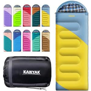 Camping Sleeping Bag, 32℉ Sleeping Bags for Adults Kids Teens Cold Weather Warm Sleeping Bag Winter for 3-4 Season Camping, Camping Gear Equipment, Traveling, and Outdoors Purple L