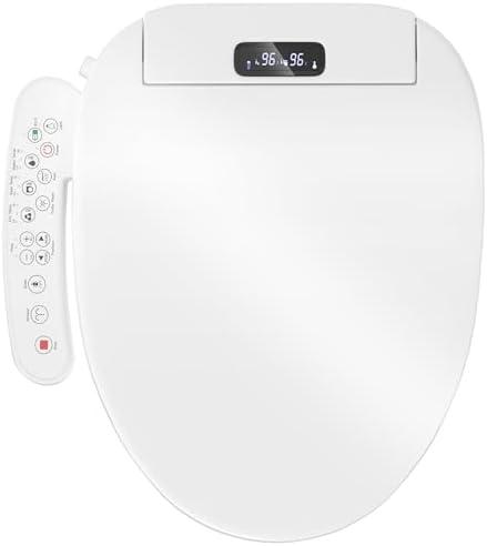 Upgrade Bidet Toilet Seat Elongated, Rear and Feminine Wash, Unlimited Warm Water, Heated Seat, Warm Air Drying, Soft Close Lid, Sense Seat (Elongated-Panel Control-02)