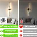 Daunton Hardwired Modern Wall Sconce Set of Two with Remote Control, Dimmable LED Wall Sconces Lighting Set of 2, Large Black Wall Light, LED Wall Lamp for Bedroom Living Room Bathroom 40.5" Length