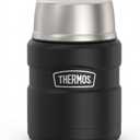 THERMOS ICON Vacuum-Insulated Food Jar with Spoon, 16 Ounce, Matte Black