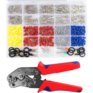 719PCS 19 Types Automotive Pin Connector Kit With Wire Crimping Tool, 1/1.5/1.8/2.2/2.8/3.5mm Terminal Pins With Pin Removal Tool Kit, For 22-14 AWG Molex Style Deutsch DELPHI AMP JST TYCO Connectors