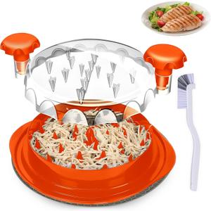 Chicken Shredder | Meat Shredder for Effortless Chicken Breast Shredding | Manual chicken Shredder tool twist for Kitchen | Shred Chicken, Beef, & More with Ease | Durable & Easy-to-Clean (Orange)
