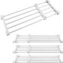 Geetery 4 Pcs Closet Tension Shelf Metal Expandable Closet Shelf Dividers Adjustable DIY Shelf Separators in Closet Tension Rod Storage Rack for Cabinet Kitchen Wardrobe (19.7''-31.5'' X 9.45'')
