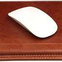 Londo Top Grain Leather Mouse Pad with Wrist Rest – Ergonomic Support, Non-Slip Base, Smooth Surface