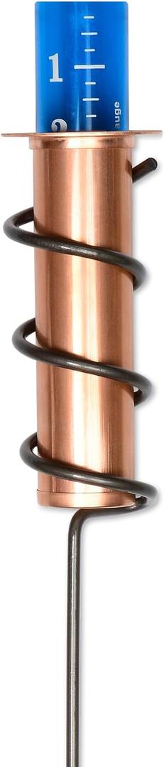 WCRG Copper Rain Gauge for Yard, Steel Stake - Outdoor Sprinkler Gauges, Shatterproof, Winter-Safe, Accurate, Decorative - The Original Floating Rain Gauge, USA Assembled & Designed