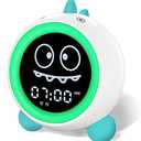 Kids Alarm Clock, Toddler Sleep Training Clock with Night Lights, Sound Machine, Time to Wake Dinosaur Alarm Clock for Children, Gift Ideas for Kids Toddler Boy Girl (Green)