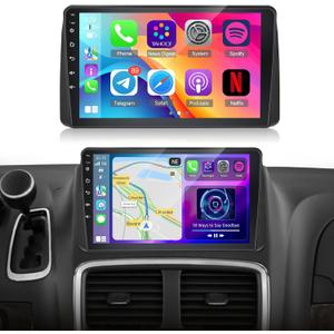 Car Radio for Dodge Grand Caravan 2008-2020 Chrysler Town&Country 2011-2016, 9 inch Android Touchscreen Stereo with Carplay/Android Auto, GPS, WiFi, Bluetooth, SWC, FM/RDS, 2G+64G