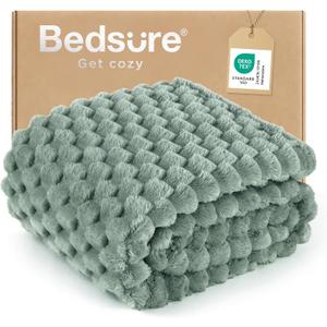 Bedsure Sage Green Throw Blanket for Couch - 350GSM Soft Cozy Throw Blankets for Bed Home Room Decor, GentleSoft Cute Fleece Birthday Gifts for Women Girls, 50x60 Inches