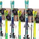 Ski & Snowboard Wall Rack for Garage Wall Fits Any Ski/board, Ski Wall Mount Holders Damage-Free Storage Rack, Garage Organization Space-Saving Winter Gear Organizer (6 Pack, Sunrise Orange)