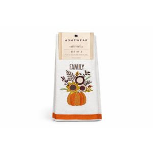 Homewear Embroidered Hand Towel - Family Pumpkin, Set of 2
