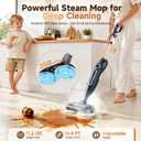 DEVOAC VM6 Scrubbing Steam Mop with Rotating Mop Pads, 10 in 1 Steam Mop, Lightweight Spin Mop & 3 Steam Modes for Hard Floor Laminate Marble Floors (Dark)