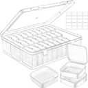 Bead Organizer Box, 31 Pcs Small Bead Storage Containers Mini Clear Bead Storage Boxes with Hinged Lids for Craft and Jewelry Making