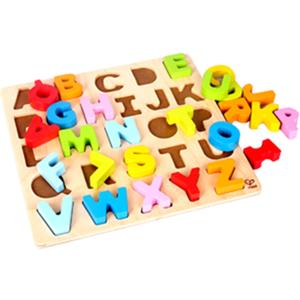 Hape Wooden Alphabet Puzzle| Wooden ABC Letters Colorful Educational Learning Puzzle Toy Board for Toddlers