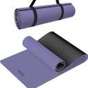 Non-slip TPE Yoga Mat for Women & Men,72"x24" Double-Sided Workout Mat for Home Gym Pilates Fitness,1/4 Inch Packable Lightweight Exercise Mat with Strap for Travel,Non Toxic Exercise Floor Mat
