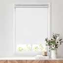LazBlinds No Tools No Drill Cordless Roller Shades, 100% Blackout Roller Blinds for Windows, Thermal Insulated UV Protection Waterproof Roll Up Window Blinds and Shades, 35'' W x 48'' H, White