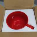 50oz large Ceramic Soup Mug with Handles for Coffee, Tea, Ice Cream, Cereal (Red)
