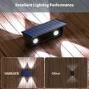 Solar Fence Lights, 2PACK Solar Wall Lights Outdoor Up and Down Waterproof IP54 Solar Light Outdoors for Yard Garden Pools House Deck Porch (Warm White & Natural Light & Cool White)