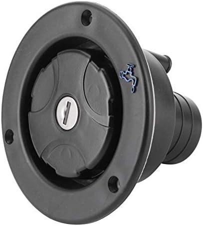 Water Inlet, Leakproof Black Water Filler RV Water Filling Lockable Water Filling Port with 2 Keys for Motorhome for RV