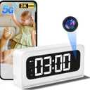 Clock Camera 2K,5G&2.4G WiFi Indoor Security Camera,Cameras for Home Security,3 in 1 Indoor Camera with Alarm,Full Color Night Vision Human Motion Detection,Local Storage