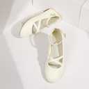 5 x Mofri ShowHow Womens Mary Jane Flats Round Toe Mary Jane Shoes Ankle Strap Ballet Flats Shoes Wedding Casual Office Dress Shoes (Beige, M)