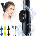 Water Powered Ear Cleaner, Electric Ear Wax Removal Kit, Ear Irrigation Flushing System, Ear Cleaning Washer Kit with 4 Pressure Modes, Safe & Effective for Ear Wax Buildup (Black)