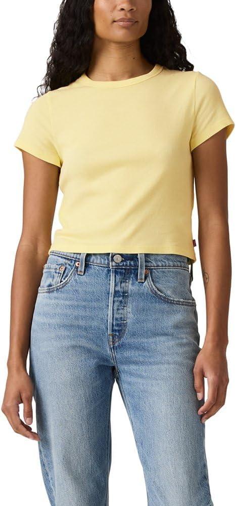 Levi's Women's Hayes Cropped Tee, (New) French Vanilla, Medium