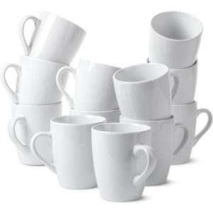 BTaT- White Coffee Mugs, Set of 12, 12oz, Coffee Mug Set, Christmas Coffee Mugs, Hot Chocolate Mugs, Ceramic Mugs, Large Mugs for Coffee, Set of Mugs, Hot Cocoa Mugs, Mug Sets, Coffee Mug Ceramic Set