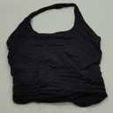 SUUKSESS Women Halter Tank Tops Double Lined Backless Y2K Trendy Going Out Tops Large, Black 