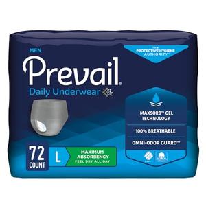 Prevail Proven | Large Pull-Up | Men's Incontinence Protective Underwear | Maximum Absorbency |18 Count (Pack of 4)