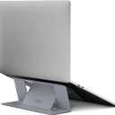 MOFT Laptop Stand for Desk, Stick-On Computer Stand with Dual-Angle, Ergonomic Laptop Riser Holder for Travel, Foldable & Portable MacBook Stand Fits 11.6"-16" Laptops, Silver (Adhesive Version) (Adhesive Standard Version)
