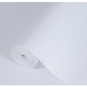 Pack Of 2 Hersvin Shelf Liners 12 in x 20 ft EVA Drawer Mats, Non-Adhesive Cupboard Pad, Kitchen Cabinet Lining Fridge Cushion (White Dot, 30.5cmx610cm)