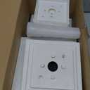 Davinci Lighting Edison Solar Outdoor Post Cap Lights - 4x4 5x5 6x6 - Bright LED Light for Fence Deck Garden or Patio Posts - Pearl White (2 Pack)