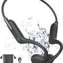 Bone Conduction Headphones, Swimming Headphones Underwater Open Ear Built-in 32GB Memory IPX8 Waterproof for Swimming, Running, Cycling, Black
